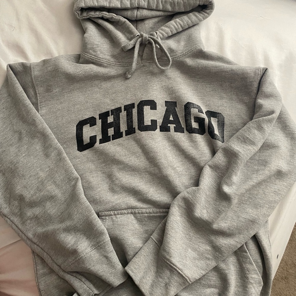 pretty little thing chicago hoodie grey small - Picture 1 of 1